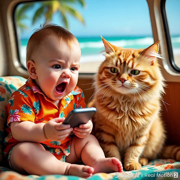 Cat enjoy mobile