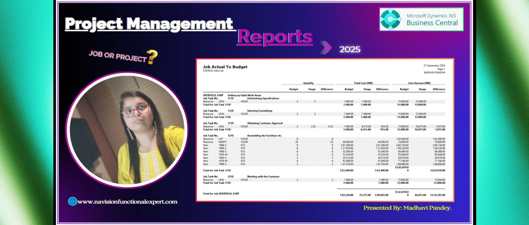 Project Management Reports in Business Central