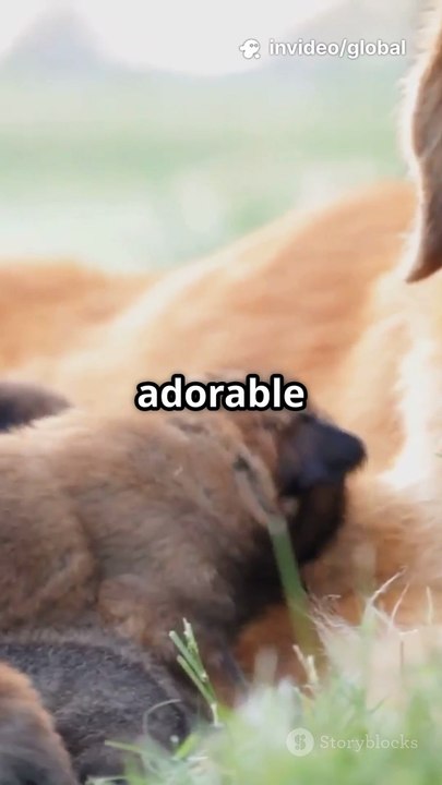 Golden Retriever Mama Dog 🐶💛 Caring for a Pile of Adorable Puppies