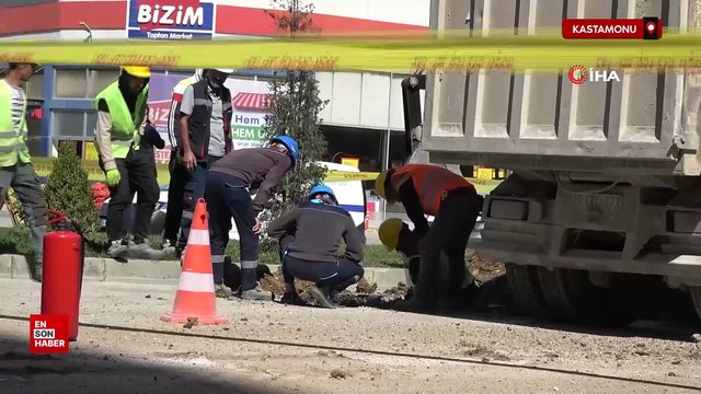 Kastamonu'da kazı sırasında patlayan doğalgaz borusu büyük paniğe yol açtı