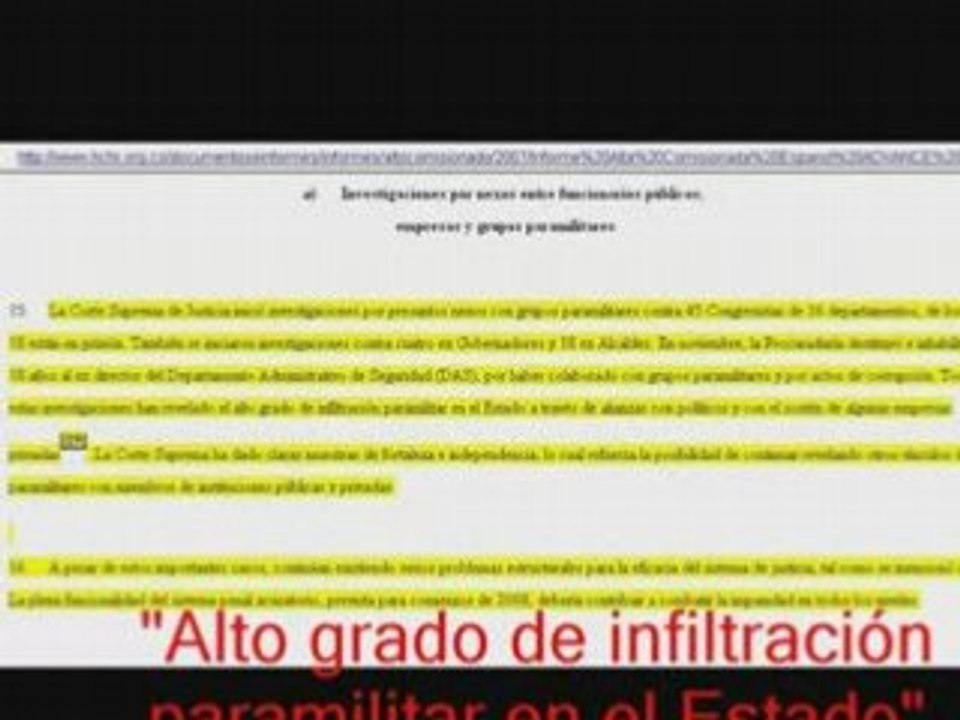Informe ONU apoya tesis de montaje por gobierno colombiano