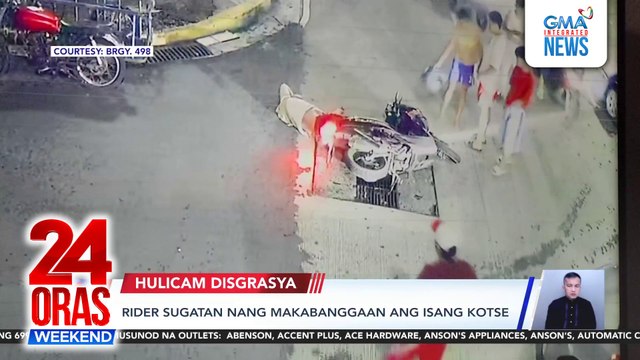 Rider sugatan nang bumangga sa kotse sa Maynila | 24 Oras Weekend