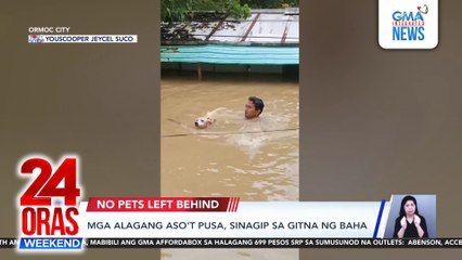 Mga alagang aso't pusa, sinagip sa gitna ng baha | 24 Oras Weekend