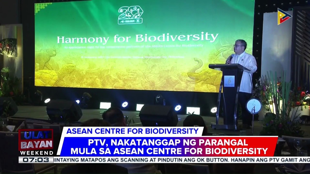 PTV, nakatanggap ng parangal mula sa ASEAN Centre for Biodiversity | ulat ni Rod Lagusad