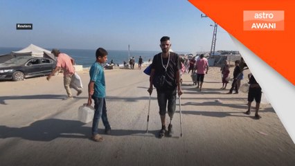 Berkaki palsu, rakyat Palestin terpaksa tinggalkan Bandar Gaza