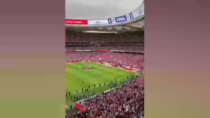 Euforia total del Atlético de Madrid tras vencer el derbi