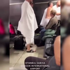 Sabiha Gökçen'de umre yolcuları ve Yahudi yolcular arasına gerginlik!