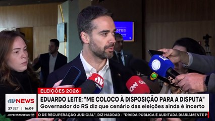 Eduardo Leite sobre eleições 2026: “Me coloco à disposição para disputa”