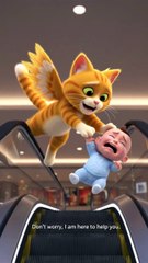 cat Saves kids from snake & dropping down