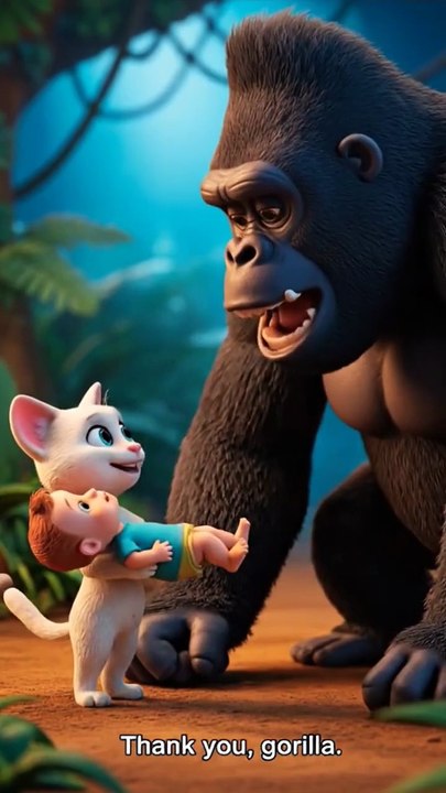 gorilla, cat & baby