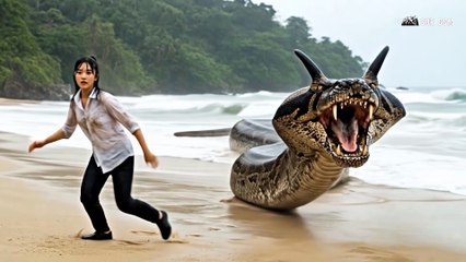 Part 29 - A Girl Alone Surviving In The Forest | Giant Horned Python Stuck on Bone on a Wild Island