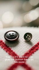 Secure buttons fast — no sewing required.#QuickFix #WardrobeHack #DIYLife #ButtonHack #Shorts #DailyHac