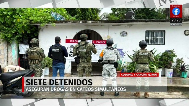 Autoridades realizan cateos en Cozumel y Benito Juárez y detienen a siete por drogas