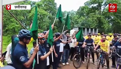 बलौदा बाजार में साइक्लोथॉन का आयोजन, राजस्व मंत्री टंकराम वर्मा ने दिखाई हरी झंडी