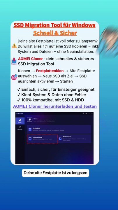 ⚡ SSD Migration Tool für Windows – schnell & sicher