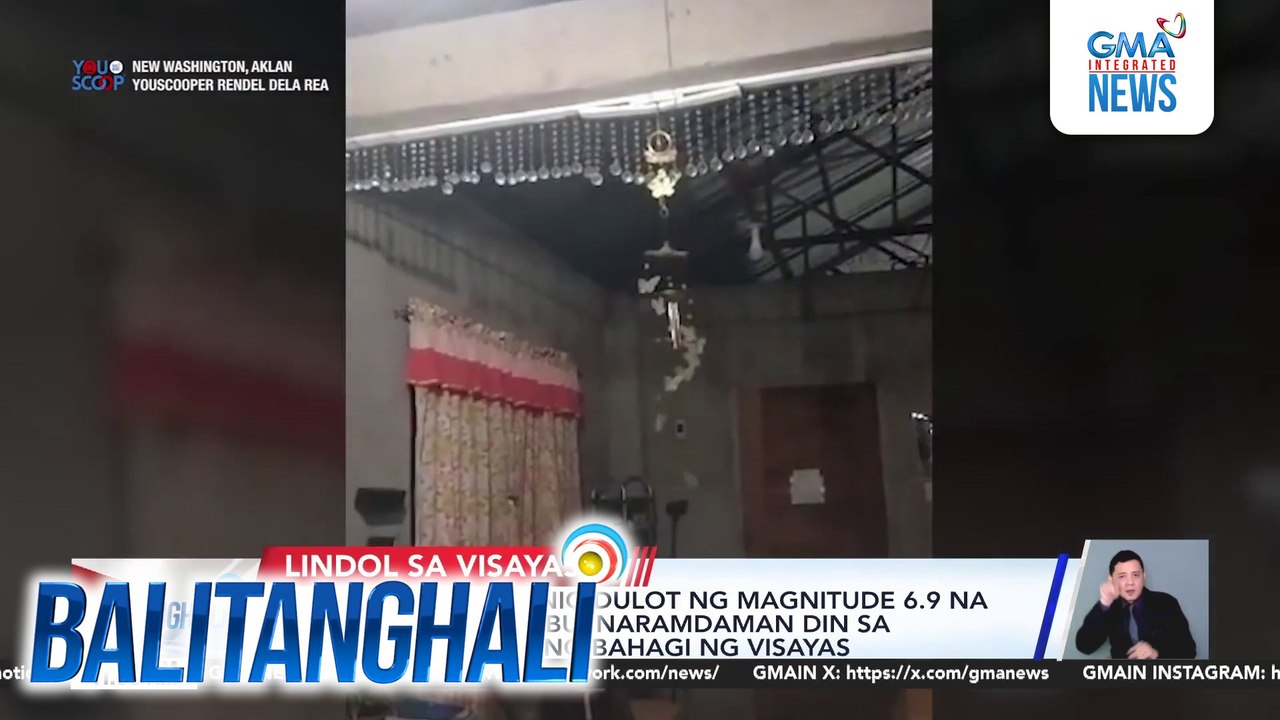 Malakas na pagyanig dulot ng magnitude 6.9 na lindol sa Bogo, Cebu, naramdaman din sa Bicol Region at ilang bahagi ng Visayas | Balitanghali