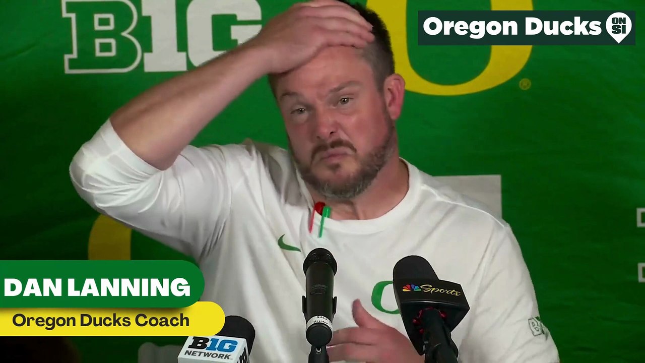 Oregon Ducks Coach Dan Lanning discusses the Ducks offensive game plan during win against Penn State