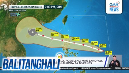 PAGASA - Bagyong #PaoloPH, posibleng mag-landfall sa Isabela o Northern Aurora sa biyernes | Balitanghali