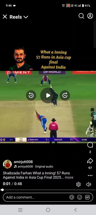 57 Runs Sahibzada Farhan