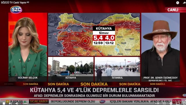 Prof.Dr. Şener Üşümezsoy büyük deprem olur mu? Sorusuna canlı yayında yanıt verdi