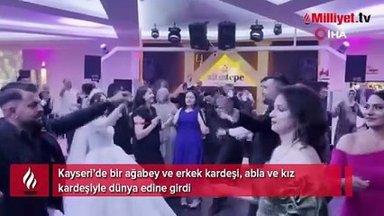 Kayseri’de sıra dışı çifte düğün! Kardeşler aynı gün evlendi