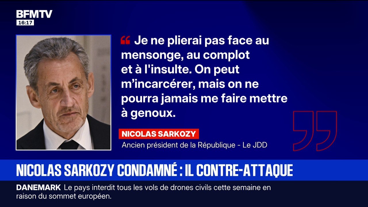 "Je ne plierai pas face au mensonge, au complot et à l'insulte": les premiers mots de Nicolas Sarkozy, deux jours après sa condamnation