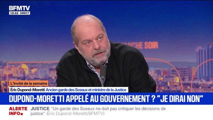 "Oui, je vais sans doute redevenir avocat", lance Éric Dupond-Moretti