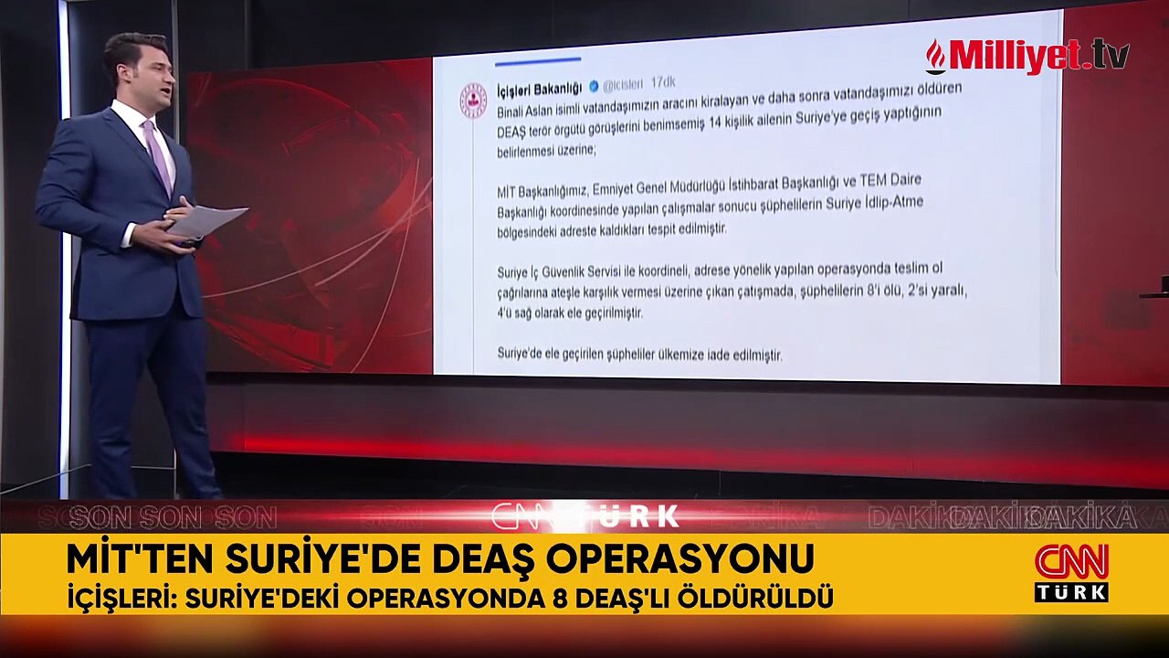 İçişleri Bakanlığı duyurdu: MİT'ten Suriye'de DEAŞ operasyonu! 8’i ölü, 2’si yaralı, 4’ü sağ olarak ele geçirildi!