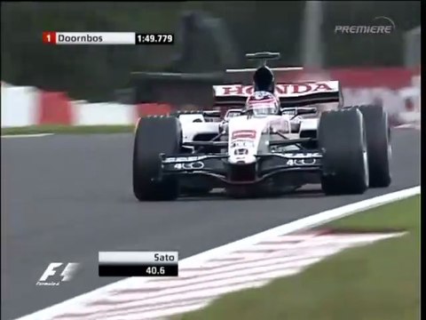 F1 – Takuma Sato (BAR Honda V10) lap in qualifying – Belgium 2005