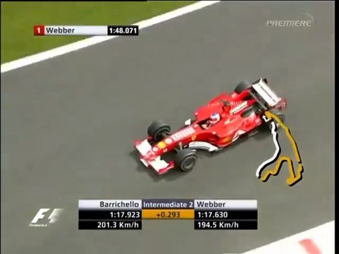 F1 – Rubens Barrichello (Ferrari V10) lap in qualifying – Belgium 2005