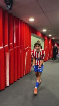 Locura del Atlético de Madrid en el túnel de vestuarios tras el 5-2