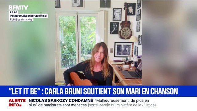 Let it be : Carla Bruni soutient son mari Nicolas Sarkozy en chanson
