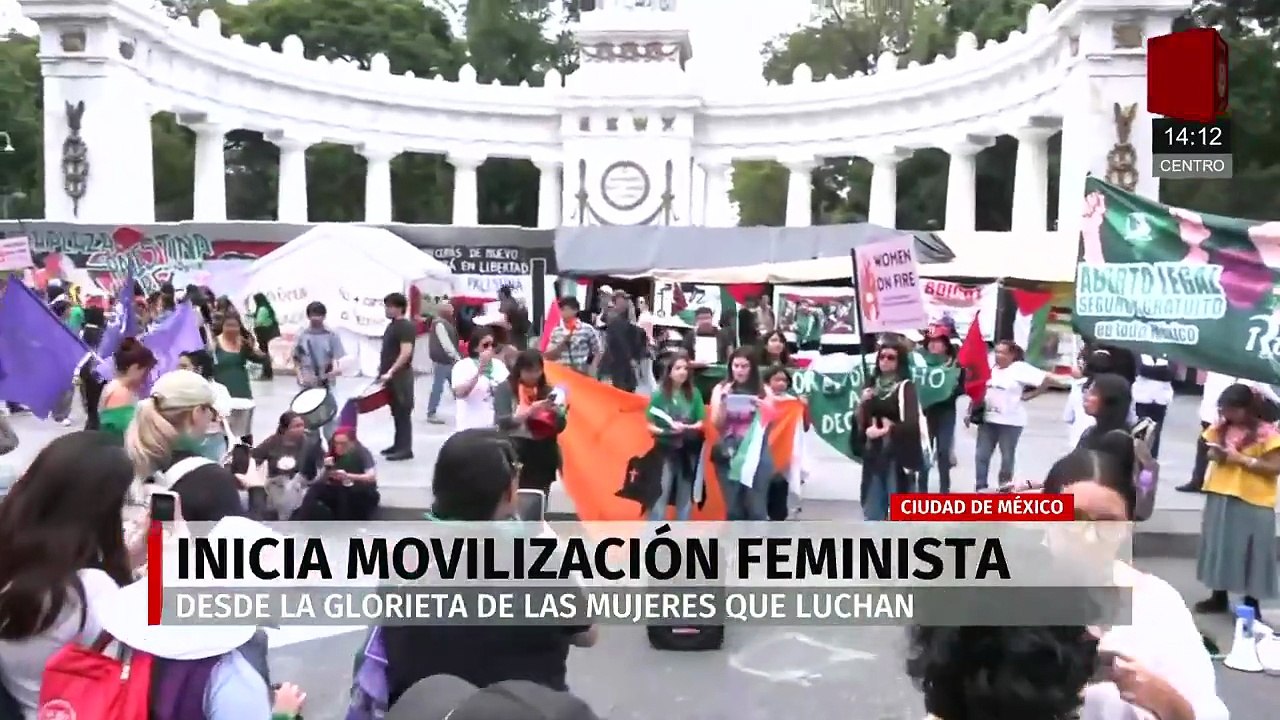 En CdMx inicia la movilización feminista desde la glorieta de las mujeres que luchan