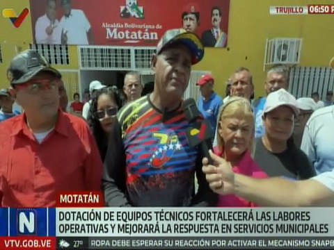 Trujillo | Alcaldía de Motatán recibe equipos técnicos para optimizar los servicios públicos