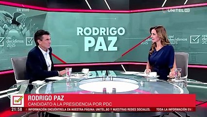 Rodrigo Paz: “Yo no voy a ir a una reelección si soy presidente”