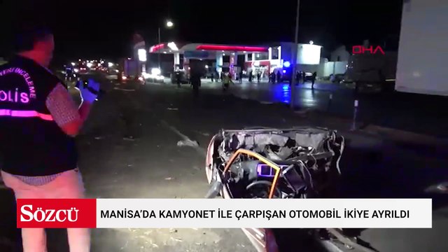 Manisa’da kamyonet ile çarpışan otomobil ikiye ayrıldı: 5 ölü, 6 yaralı