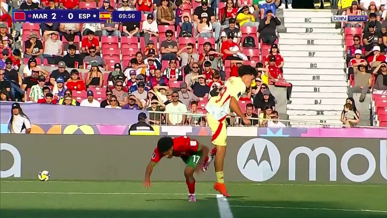 الشوط الثاني مباراة المغرب 2-0 واسبانيا كأس الع...