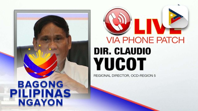 Panayam kay OCD-Region 5 Regional Director Dir. Claudio Yucoy ukol sa update sa epekto ng Bagyong #OpongPH sa Bicol Region at ang mga tulong ng pamahalaan sa mga apektado ng mga pag-ulan