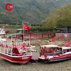 Samsun Ayvacık’ta baraj suları çekildi kara ortaya çıktı