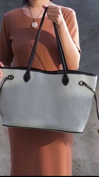 GORGEOUS Veg-Tanned Leather Trim Tote | Lightweight Canvas Bag for Commuting | SYMONHO