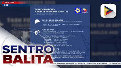 Pagbabalik ng supply ng kuryente sa Masbate, tinututukan; teams mula sa ilang probinsya, tutulong sa power restoration