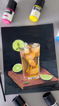 Peinture un verre à l'acrylique #painting #art #dessin