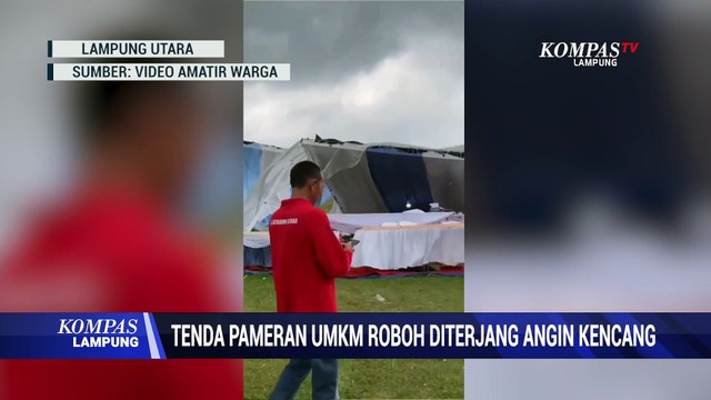 Tenda Pameran UMKM Roboh Diterjang Angin Kencang