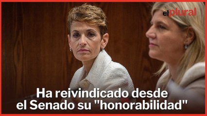 Chivite defiende su "honorabilidad" y acusa al PP convertir la 'comisión Koldo' en un "circo"