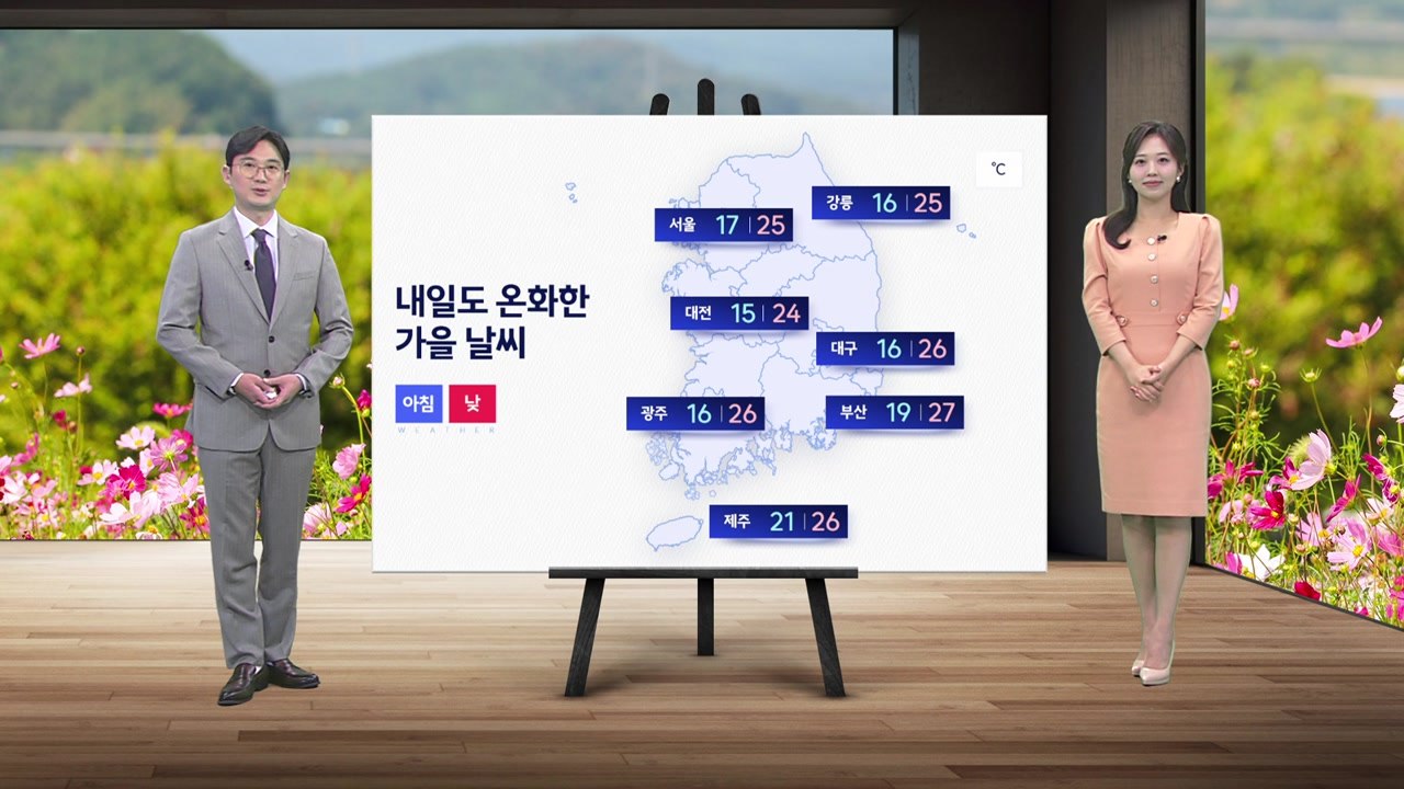 [날씨] 내일 온화한 가을 날씨... 새벽부터 아침 사이 전국 내륙 안개 / YTN
