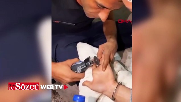 Parmağına sıkışan yüzüğü itfaiye çıkardı