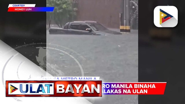 Ilang lugar sa Metro Manila binaha matapos ang malakas na ulan | ulat ni Gab Villegas