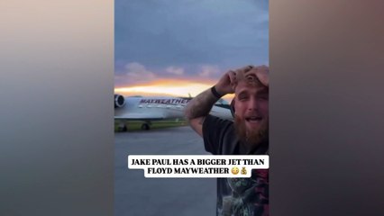 Jake Paul stamps his name on Floyd Mayweather’s money bragging his private jet
