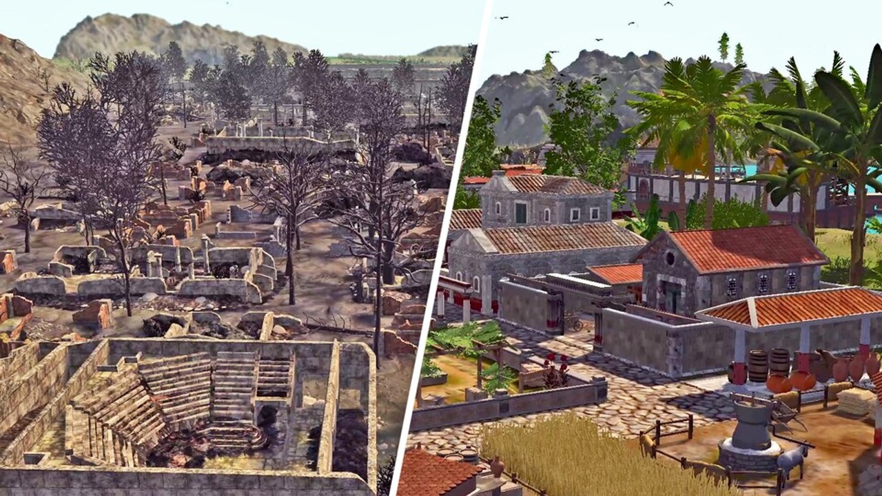 Von der Aschestadt zur Römer-Metropole: Im Aufbauspiel Pompeii fliegen wir einmal über die Karte