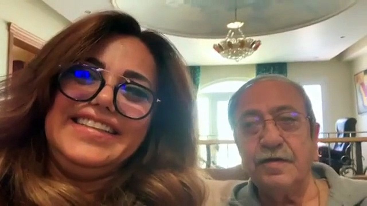 دريد لحام وابنته يحتفلان بعيد ميلاد شكران مرتجى